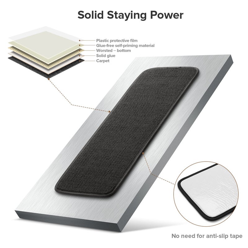 Seloom 13pcs Carpet Stair Treads, Indoor Non-Slip Edging Stair Rugs Covers Rubber Backing Anti Slip Indoor Stair Mats Removable Washable Step Runners for Wooden Stairs(25.5Ã—9.5In,Dark Grey) - Image 5